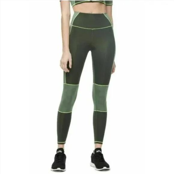 Good American Green Tonal Colorblock The Dual Life Leggings - Picture 1 of 5
